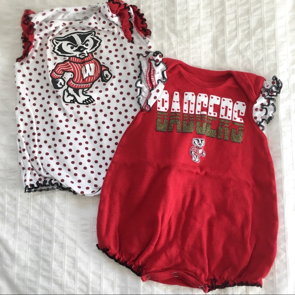 VGUC 2-Piece Wisconsin Badger Romper Set